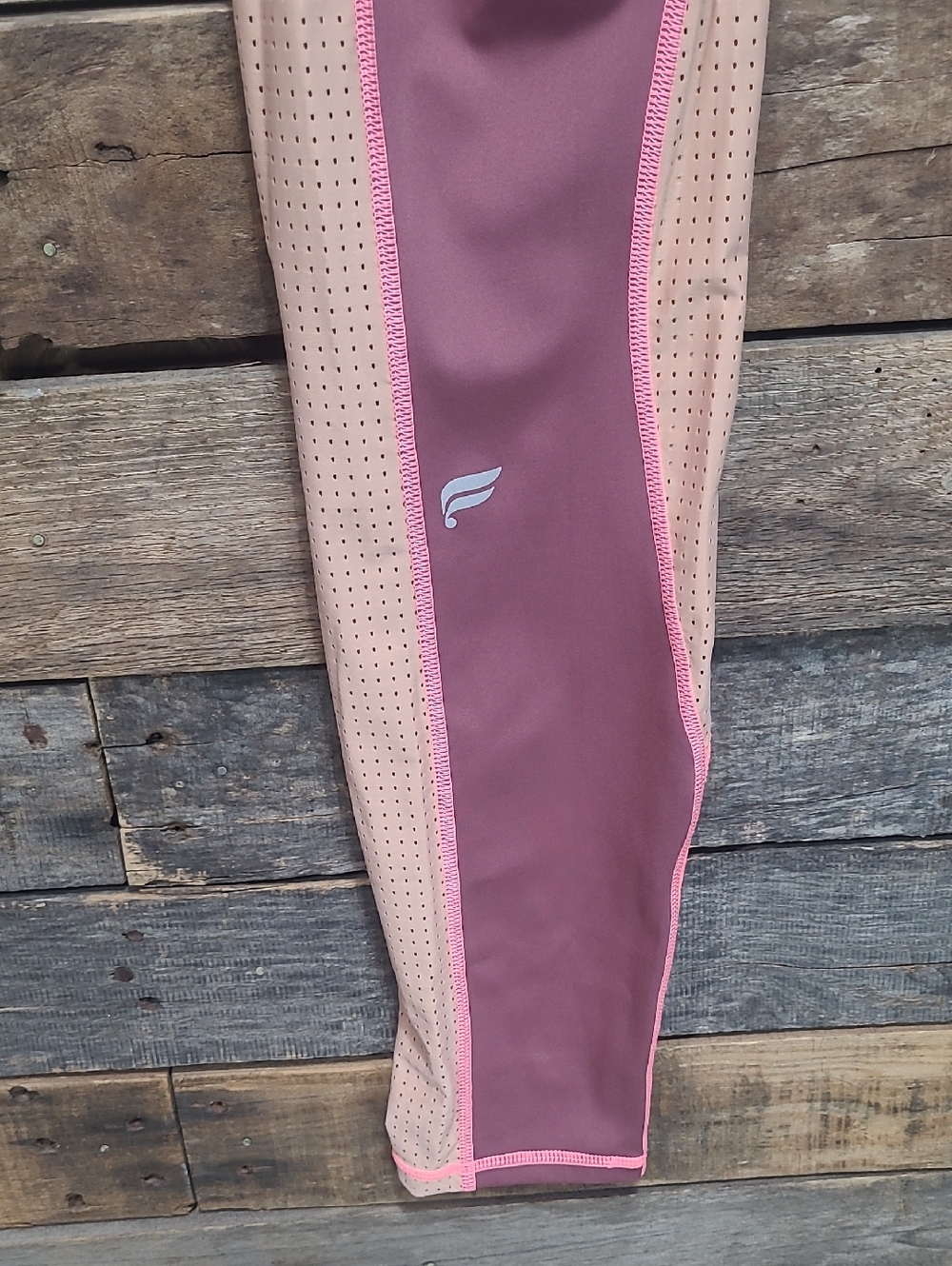 Fabletics NWT Motion365+ High-Waisted Shine Legging PINK nude Purple Sz LARGE - Picture 5 of 9